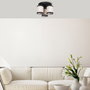 Opviq Way - 11626 Lámpara de Araña Blanco y Negro con Tapa de Tela